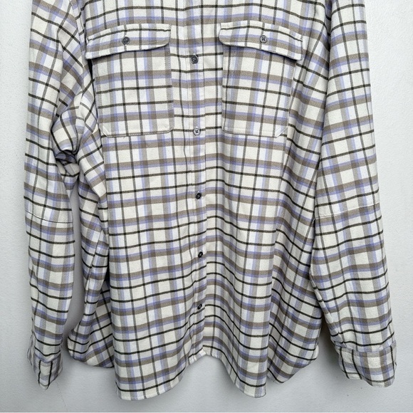 Columbia Womens Size 3X Bryce Canyon Stretch Chalk Plaid Omni Tech Button Shirt. - Picture 4 of 15